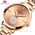 MINI FOCUS 0222 Watches Women Top Brand Luxury Ladies Dress Fashion Quartz Wristwatch Romantic Elegant Rose Blue Watch 2021